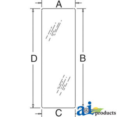 A & I PRODUCTS Glass, Rear, Lower 38" x24" x6" A-3C581-71010